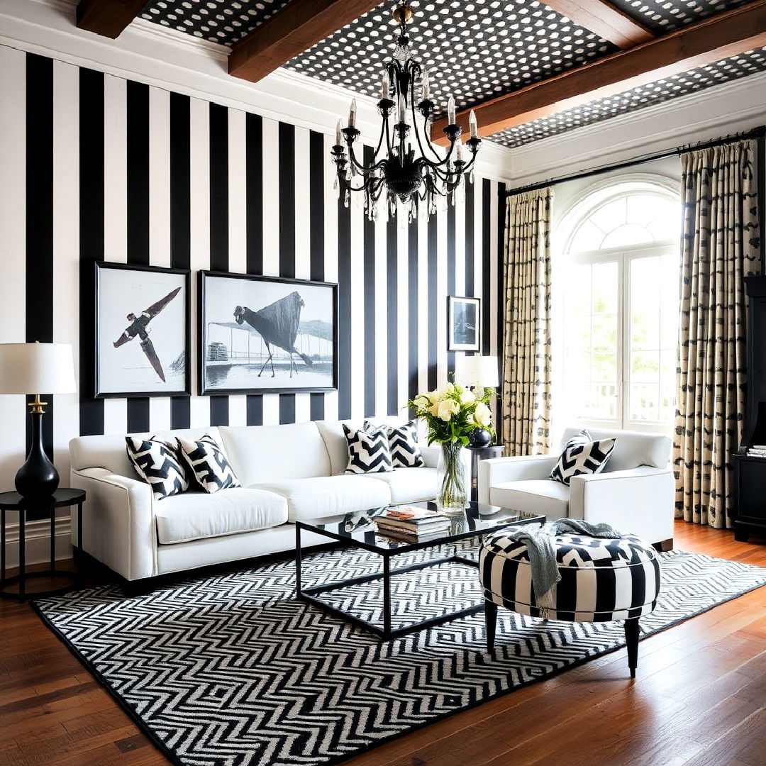 black and white theme patterns - 40 Black and White Bedroom Ideas