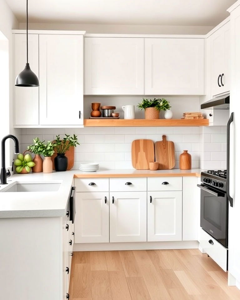 black appliances for scandinavian inspired white kitchen - 25 White Kitchen with Black Appliances Ideas