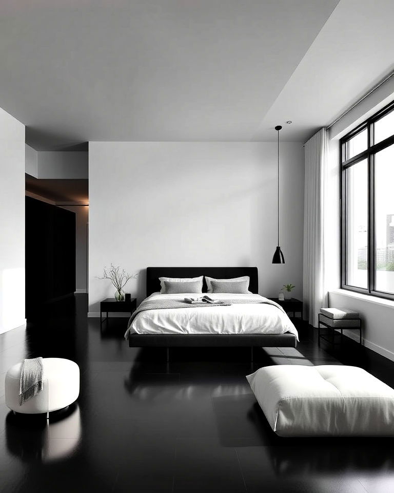 black bedroom floor with minimalist design - 20 Black Floor Bedroom Ideas