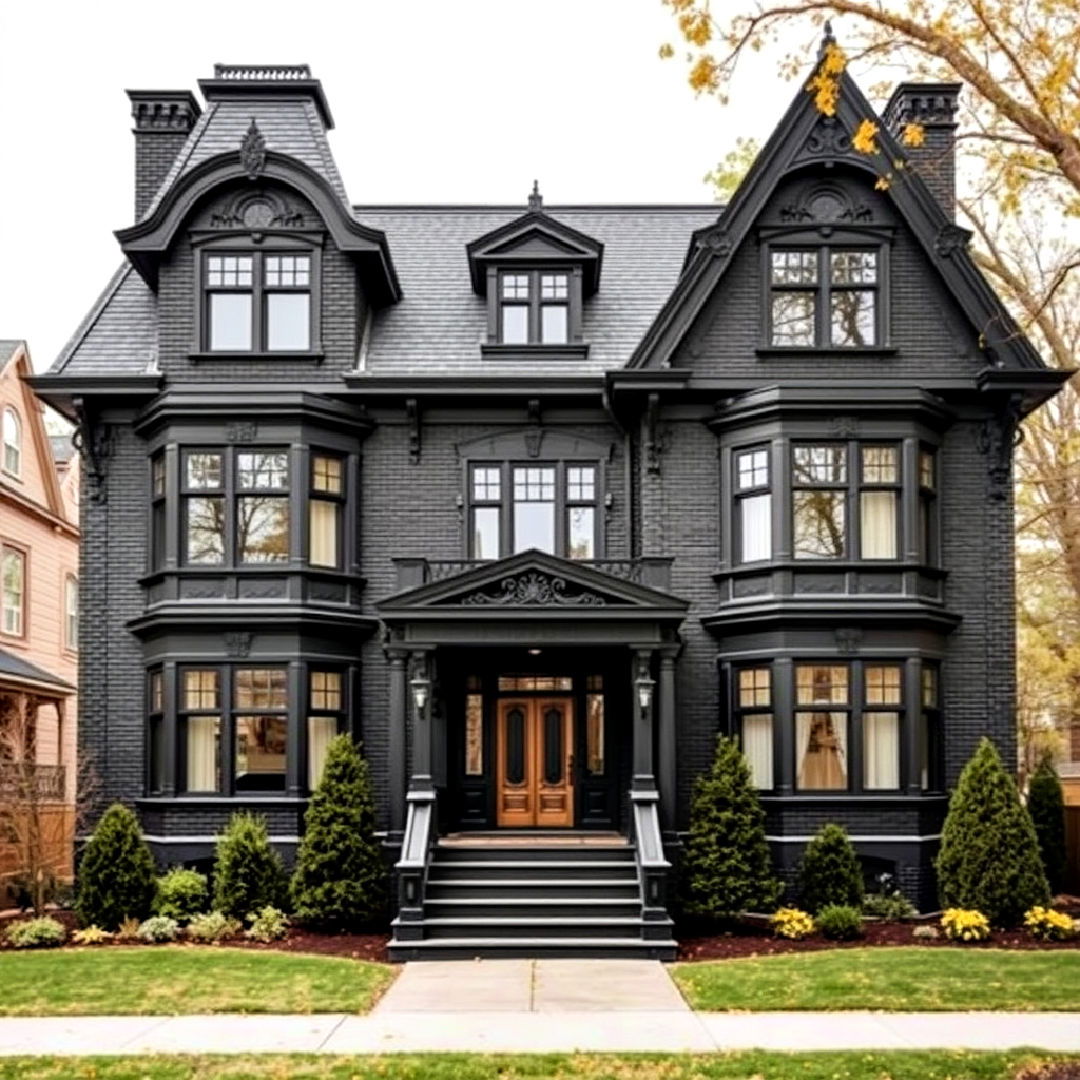 black brick exterior for victorian home - 40 Black Brick House Exteriors
