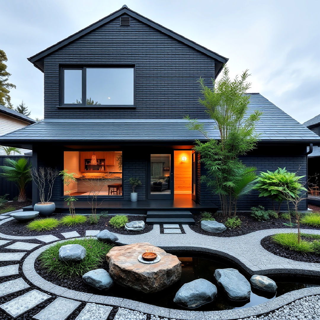 black brick exterior for zen like retreat - 40 Black Brick House Exteriors