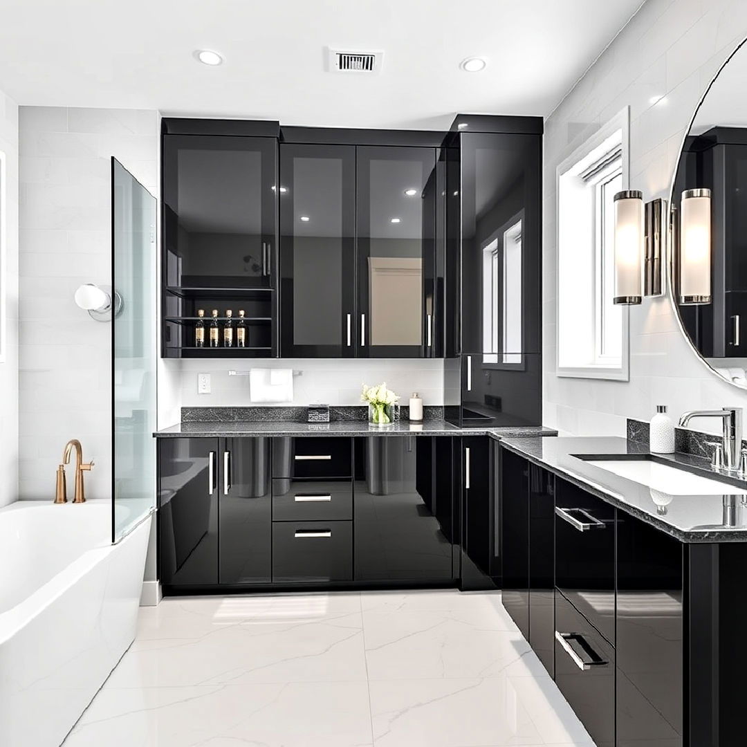 black cabinets for contemporary bathroom - 25 Bathroom With Black Cabinets Ideas