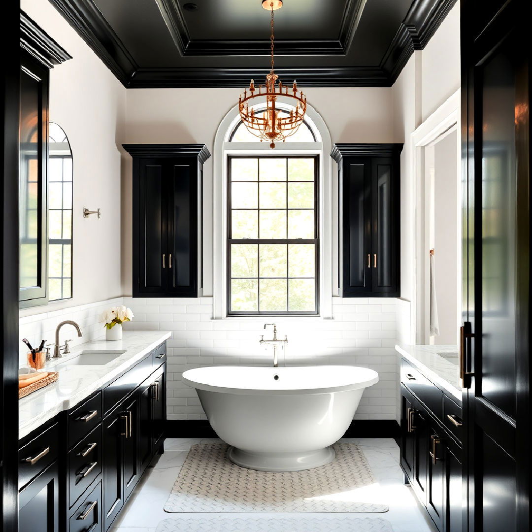 black cabinets for small bathroom - 25 Bathroom With Black Cabinets Ideas