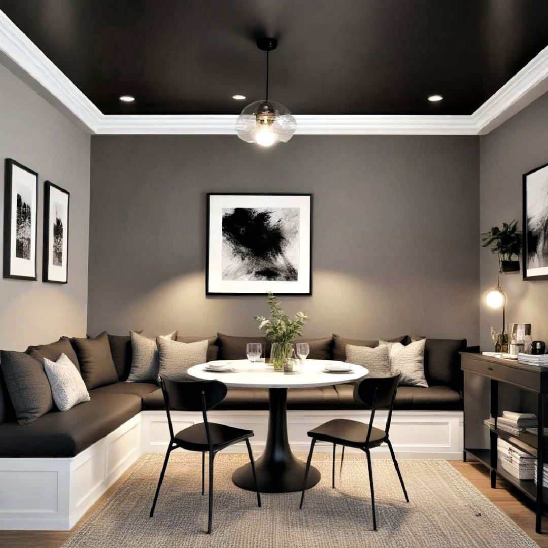 black ceiling for dining nook - 25 Black Ceiling Design Ideas