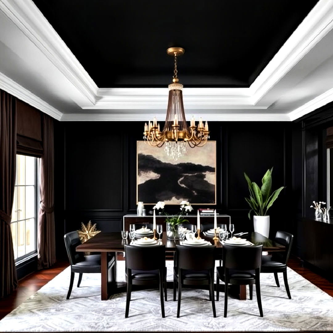 black ceiling for dining room - 25 Black Ceiling Design Ideas