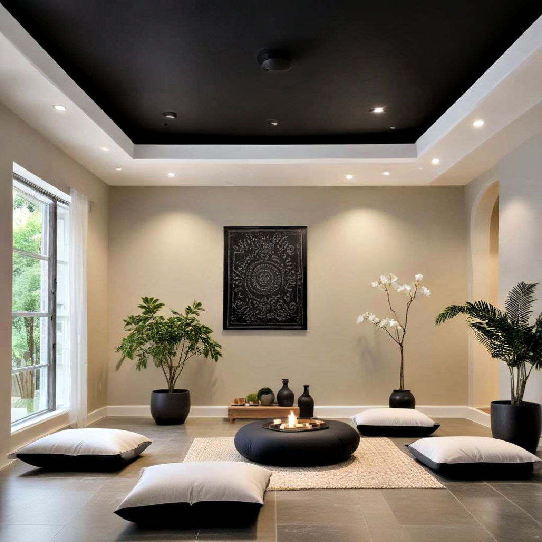 black ceiling for meditation room - 25 Black Ceiling Design Ideas