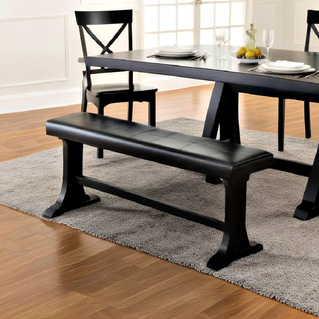 black dining bench - 30 Black Dining Room Ideas