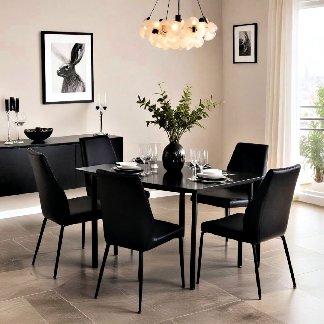 black dining set for kitchen - 40 Black Kitchen Ideas