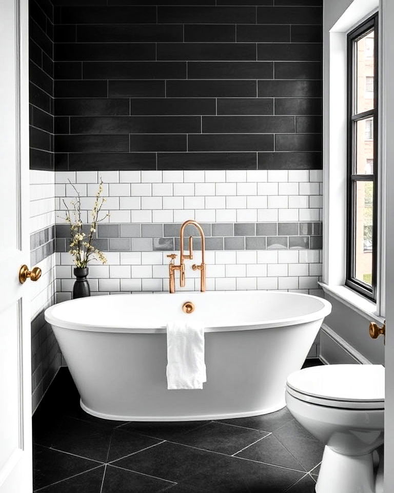 black matte tiles for bathtub area - 40 Bathtub Tile Ideas