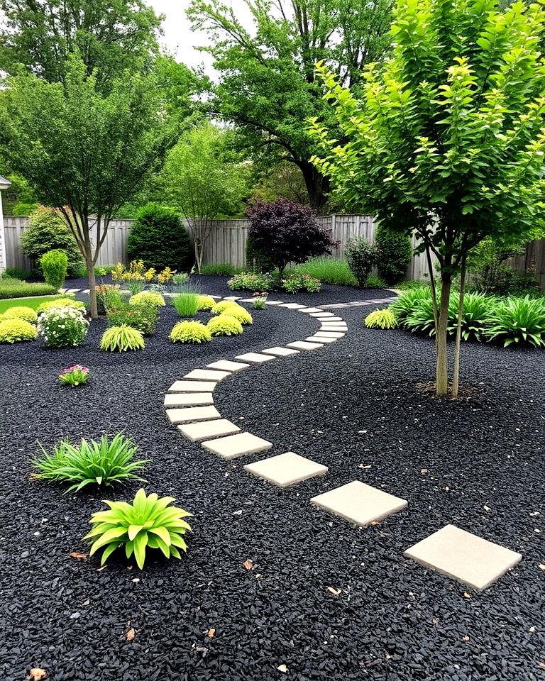 black mulch for a cohesive landscape design - 25 Black Mulch Landscaping Ideas