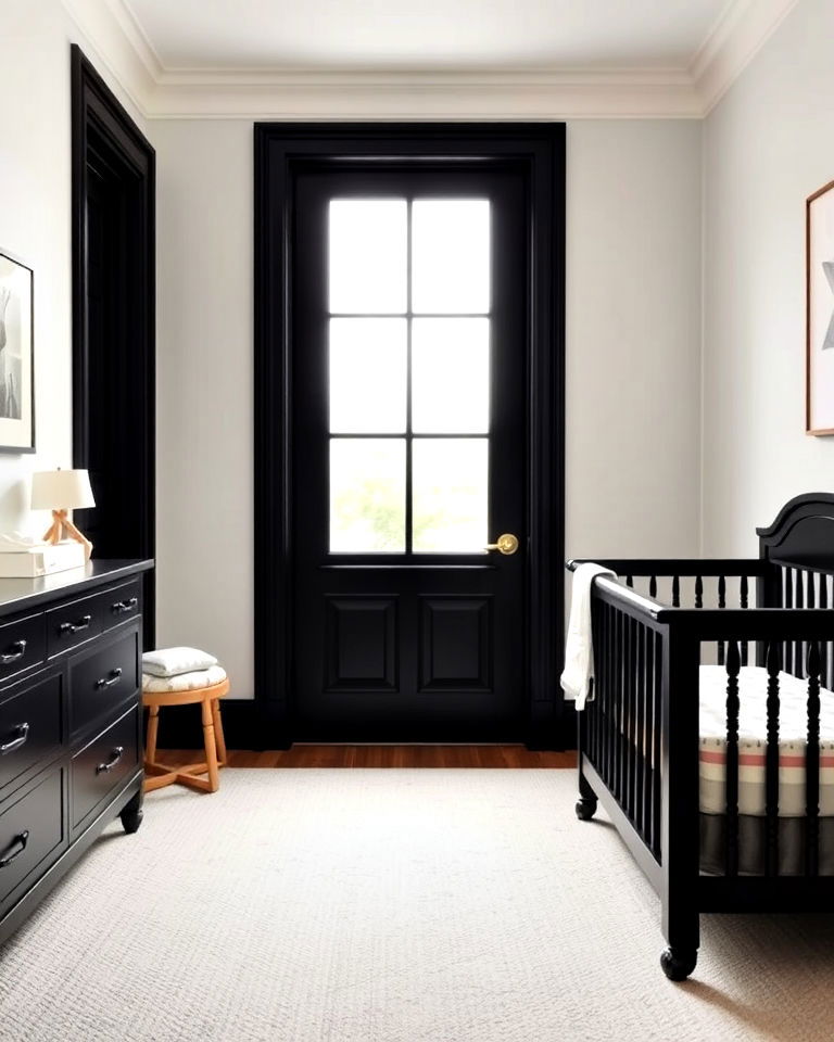 black painted trim for nursery - 25 Black Nursery Ideas