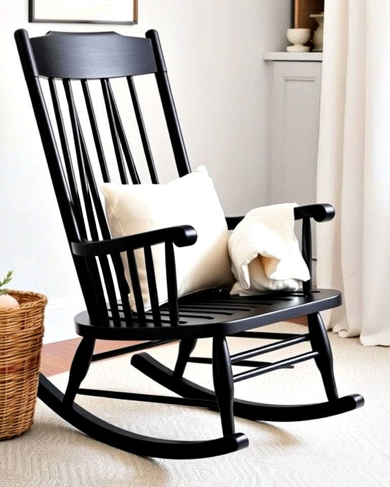 black rocking chair for nursery - 25 Black Nursery Ideas