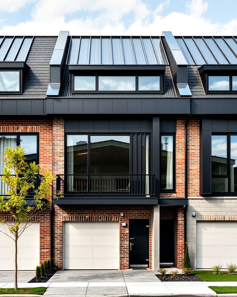 black roof for modern townhouse - 25 Houses With Black Roofs