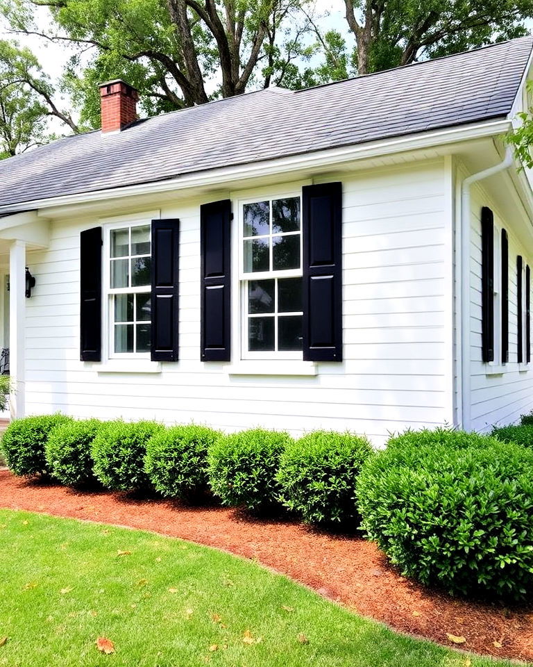 black shutters for timeless appeal - 30 Single Story White House Black Trim