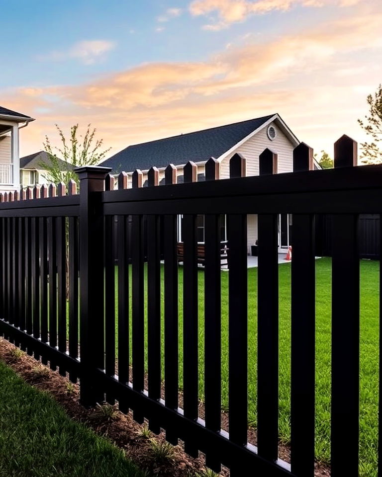 black vinyl fence to add bold statement - 25 Vinyl Fence Colors