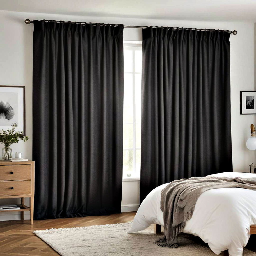 blackout curtains for dark bedroom - 25 Dark Bedroom Ideas