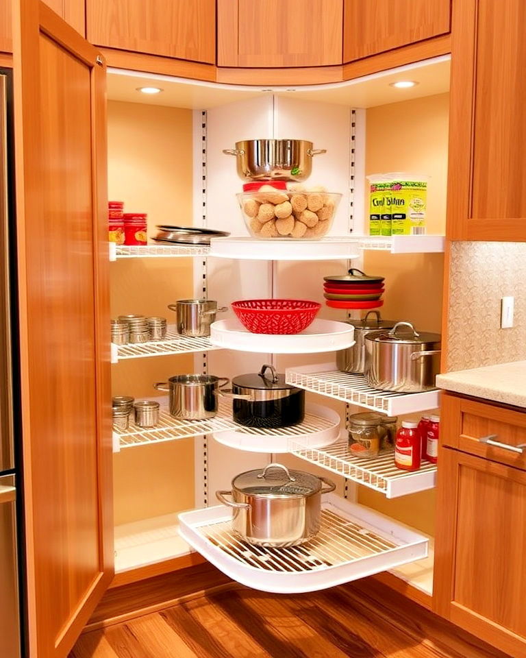 blind corner cabinets with swing out shelving systems - 25 Blind Corner Kitchen Cabinet Ideas