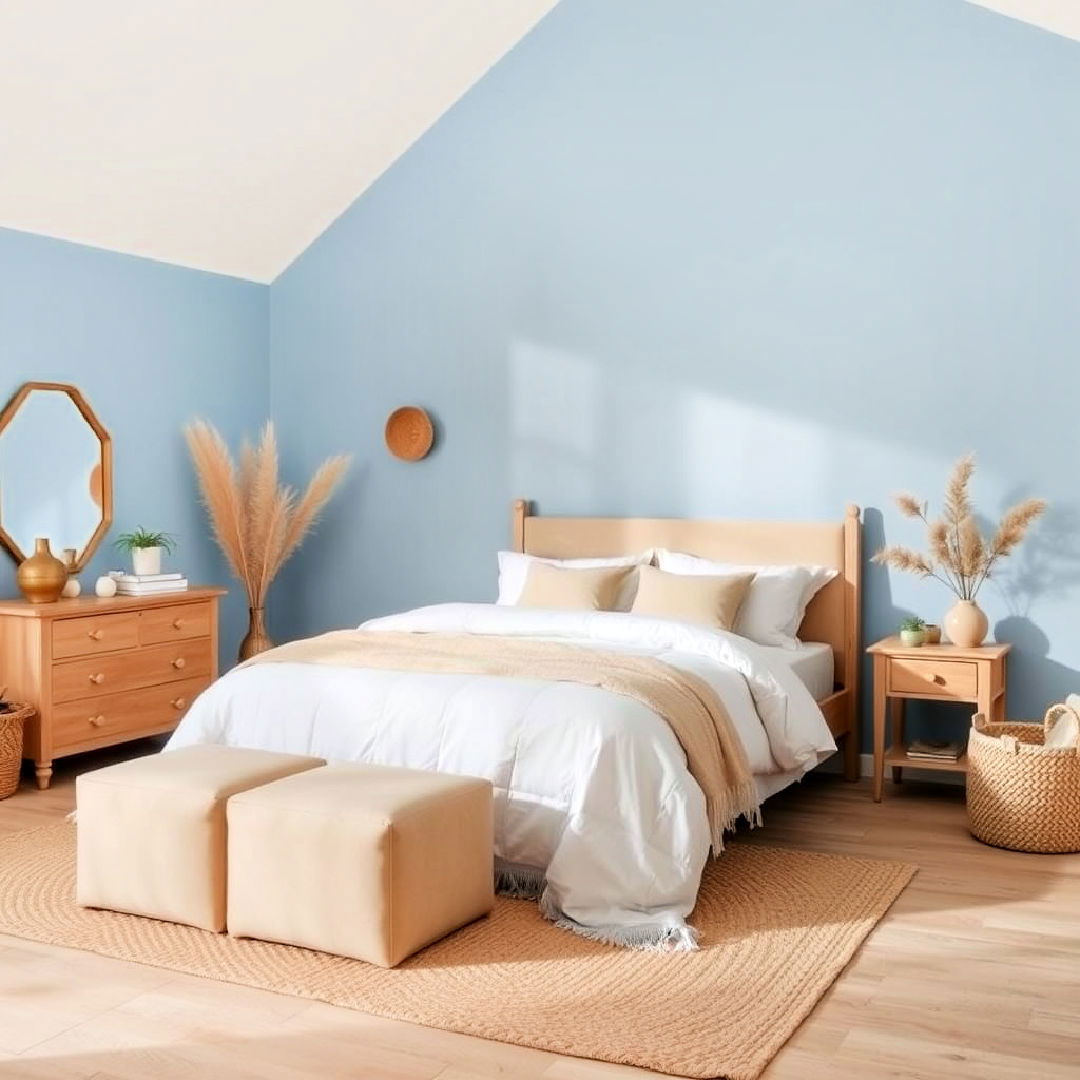 blue and beige earthy tones for bedroom - 40 Blue Bedroom Ideas