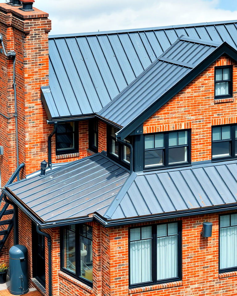 blue gray metal roof for industrial loft - 25 Houses With Blue Metal Roofs