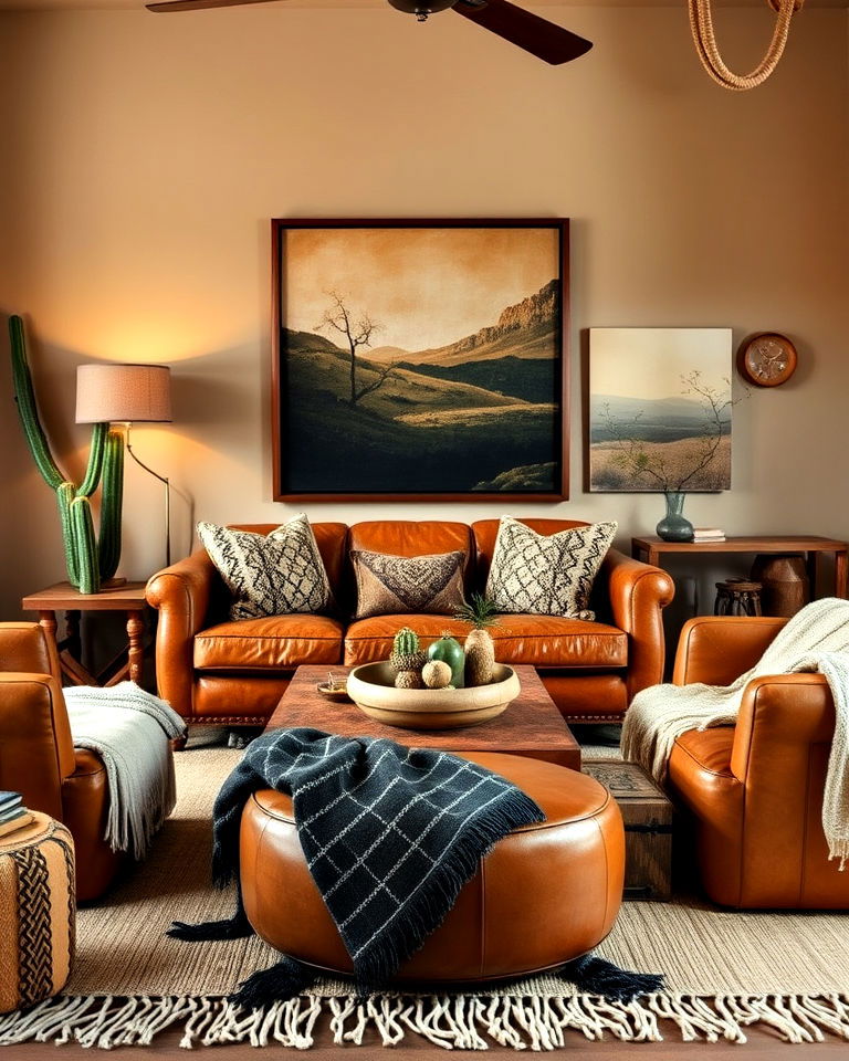 bohemian desert decor with leather accents - 20 Bohemian Desert Decor Ideas