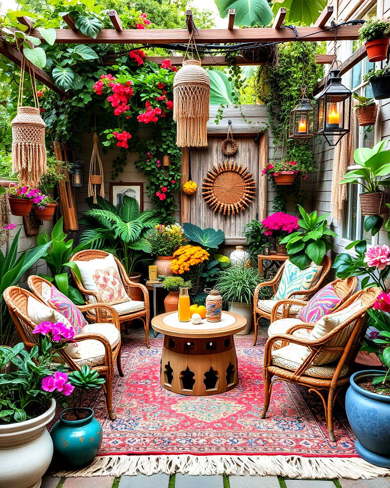 bohemian garden filled with eclectic plants - 40 Beautiful Gardens