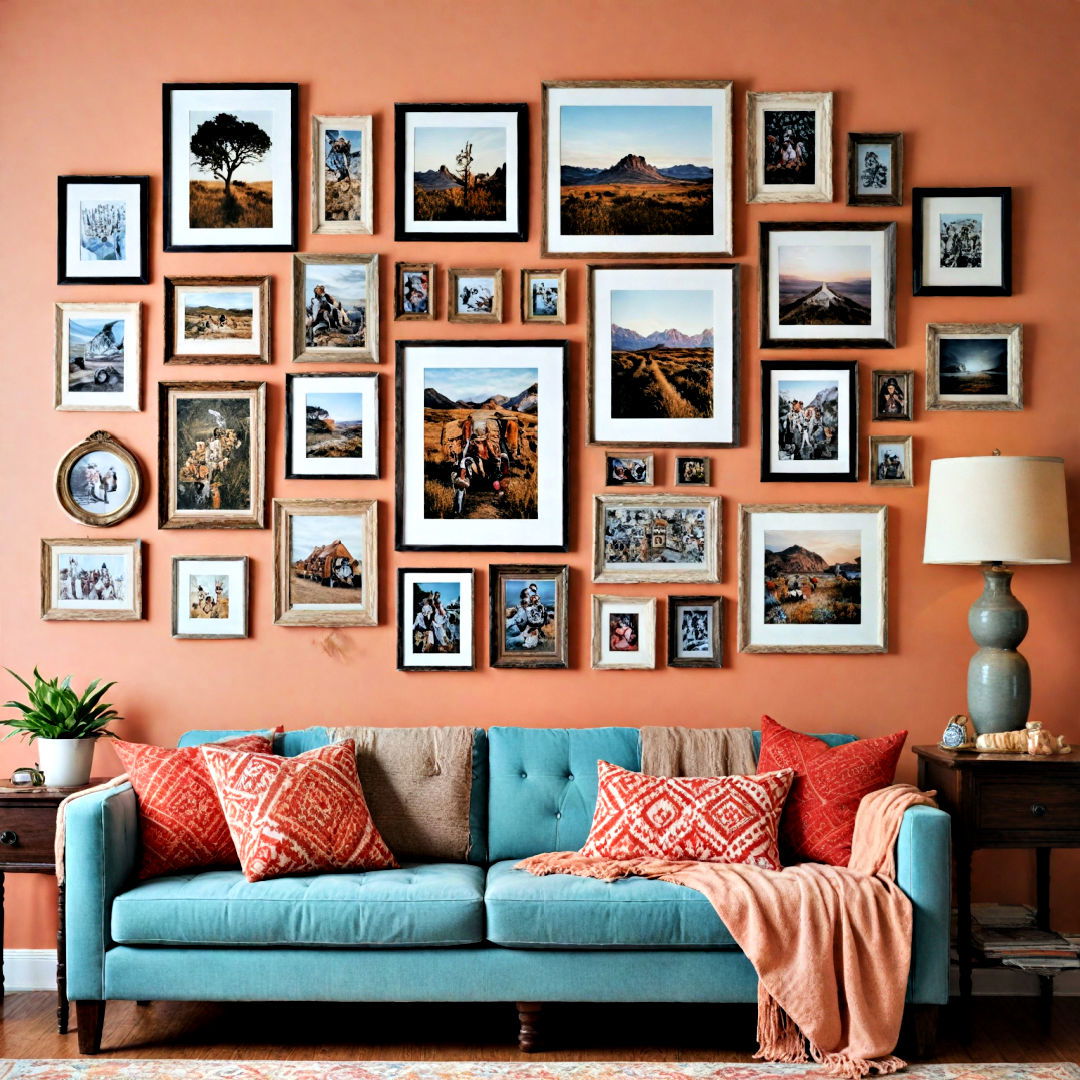 bohemian inspired gallery wall - 40 Gallery Wall Ideas