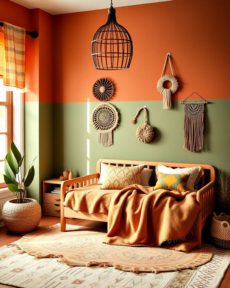 boho inspired earthy color palette - 20 Boho Toddler Room Ideas