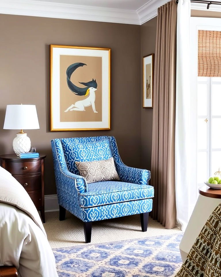 bold accent chair to add personality - 30 Bedroom Decor Ideas