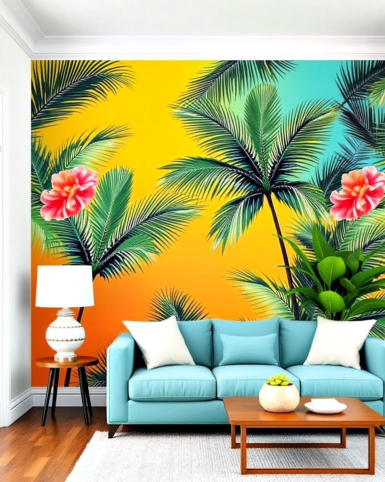 bold accent wall as focal point - 25 Florida Home Decor Ideas