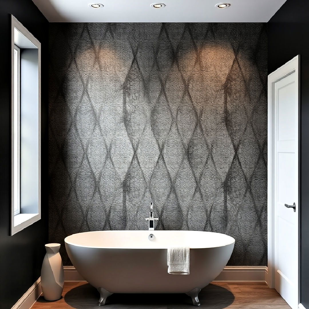 bold accent wall for hallway bathroom - 20 Hallway Bathroom Ideas