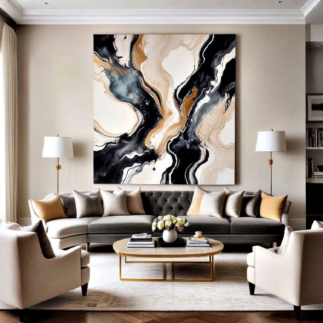bold art piece - 40 living room decor ideas
