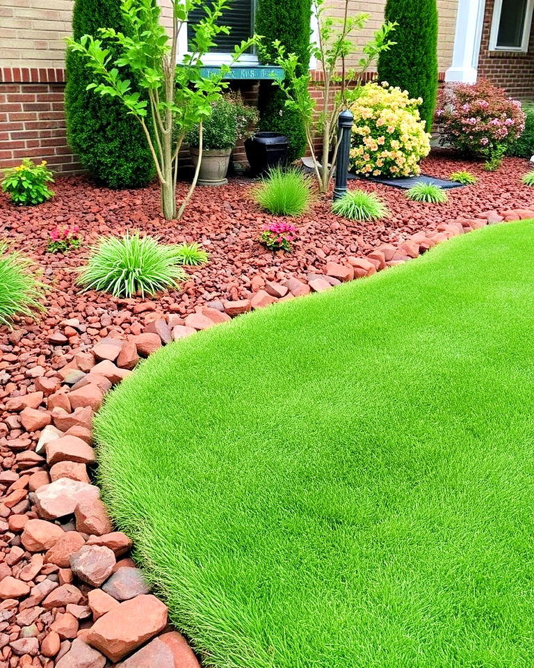bold borders with red lava rock - 20 Red Lava Rock Landscaping Ideas