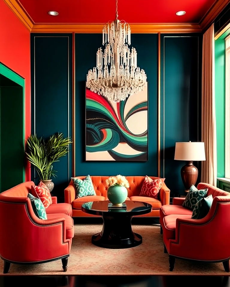 bold color palette for art deco interiors - 30 Art Deco Interior Design Ideas