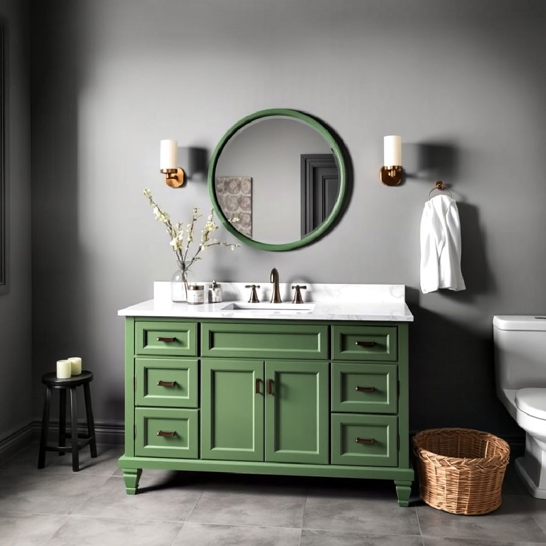 bold green vanity for bathroom - 15 Bathroom With Green Vanity