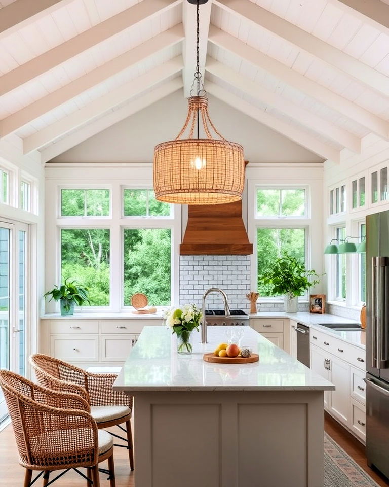 bold lighting fixture for sunroom kitchen - 15 Sunroom Kitchen Ideas
