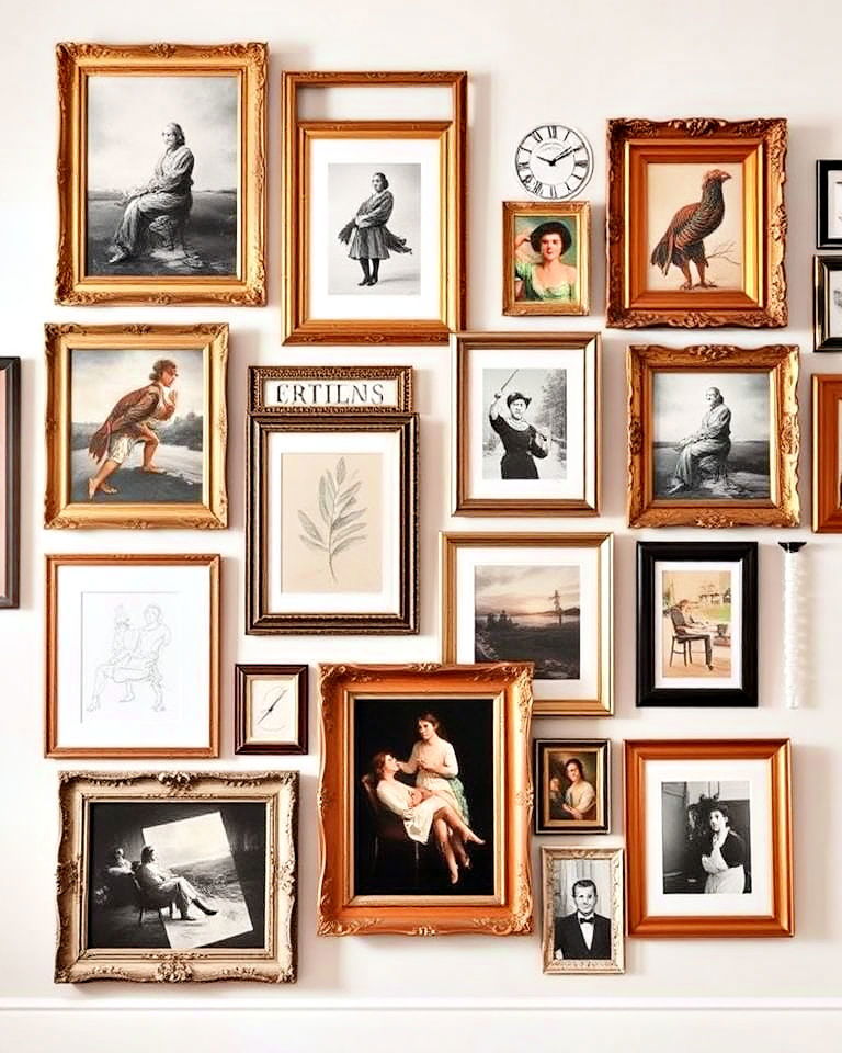 bold mix of frames and art styles - 25 Eclectic Gallery Wall Ideas
