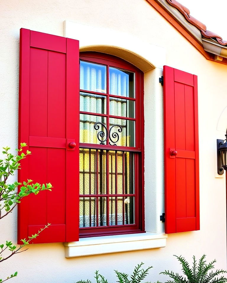 bold spanish shutters - 40 Spanish Style Home Exterior Ideas