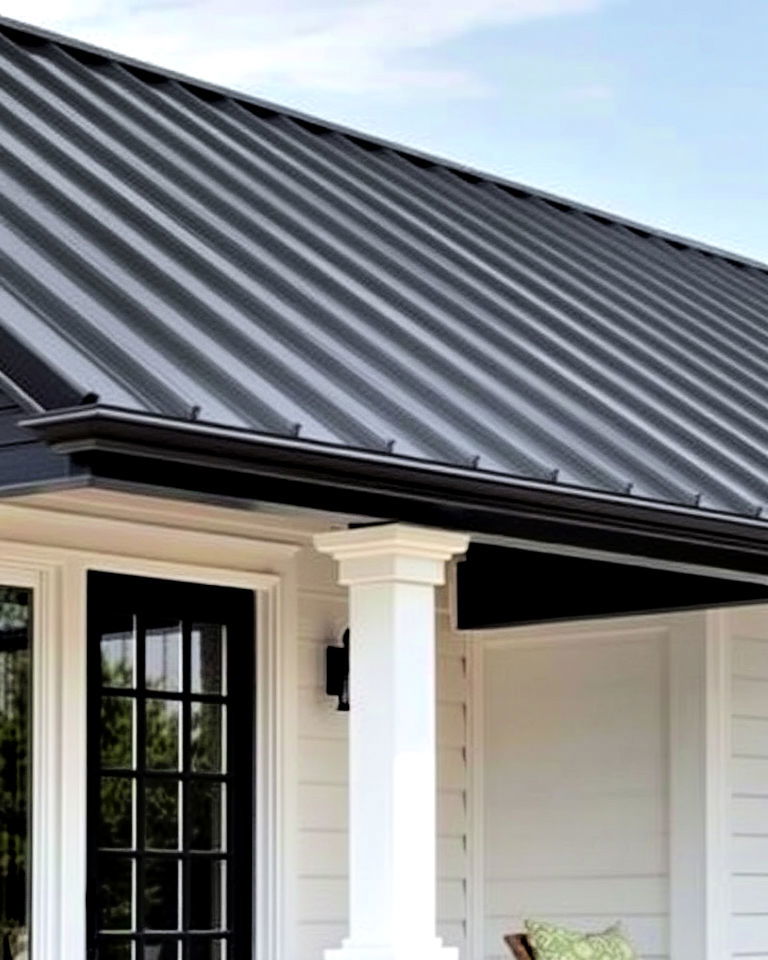 bold statement black metal roof for porch - 30 Metal Roof Porch Design Ideas
