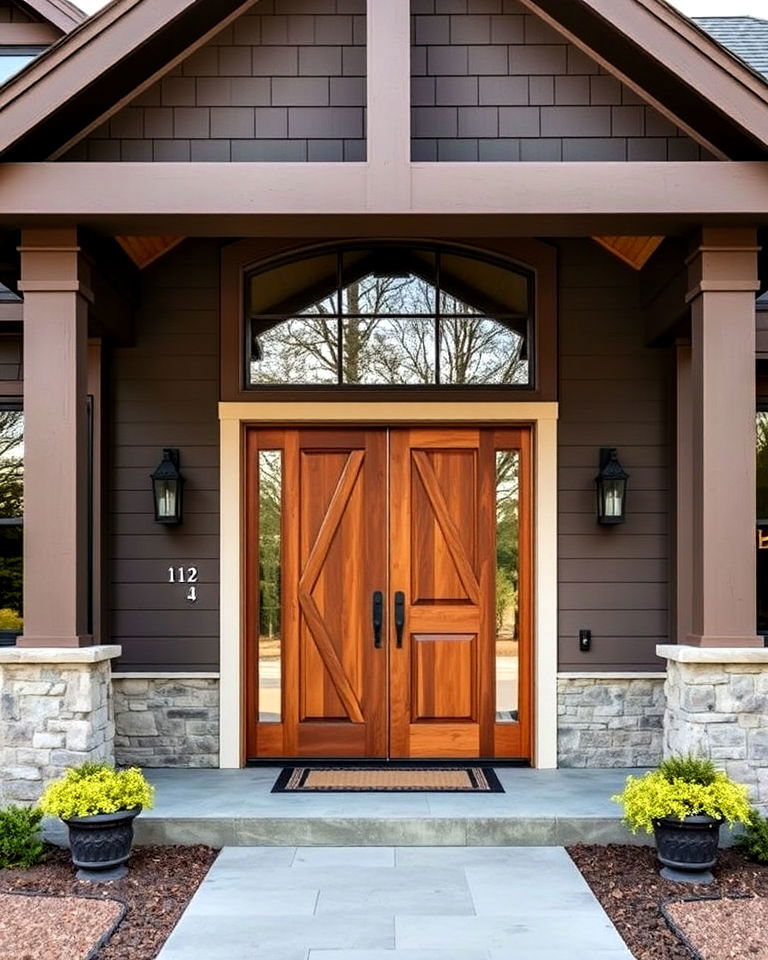 bold statement oversized front door - 30 Transitional Home Exterior Ideas