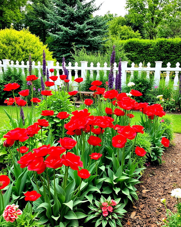 bold statement with red accents - 30 Garden Colour Schemes