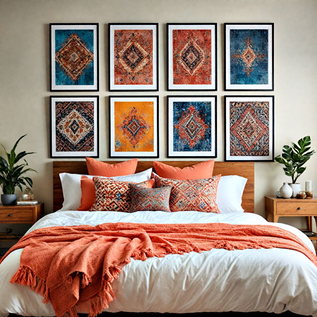 bold wall art can elevate the boho aesthetic - 40 Boho Bedroom Ideas