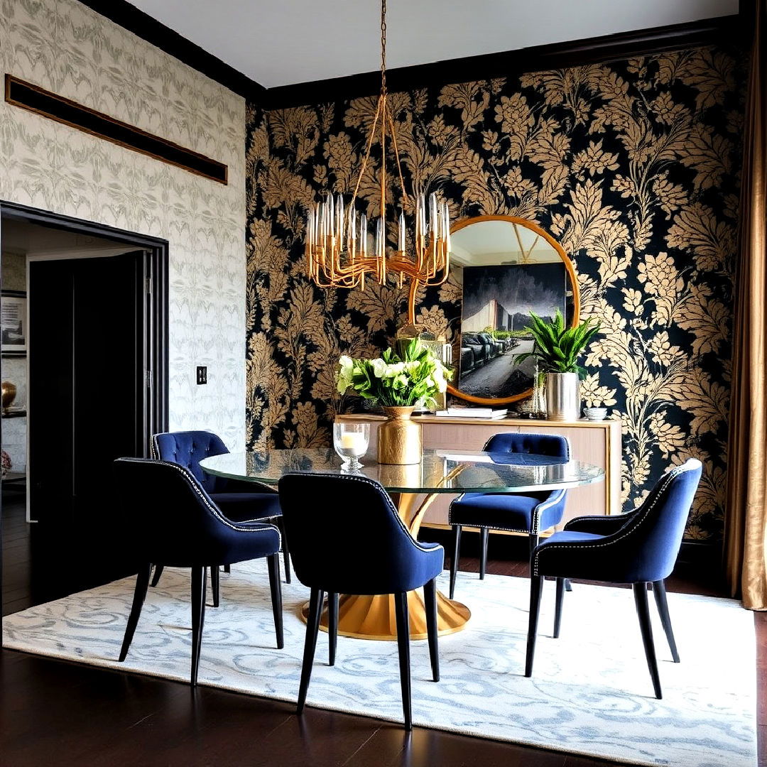 bold wallpaper for luxury dining room - 40 Luxury Dining Room Ideas