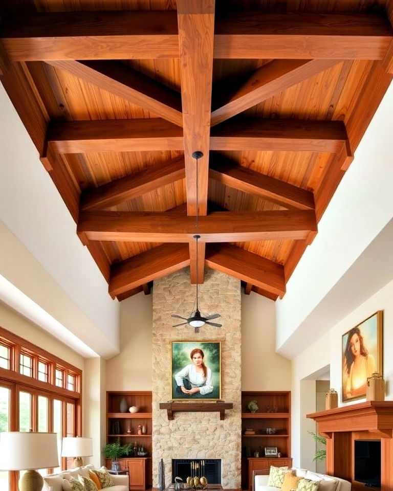 box beam ceiling for craftsman living room - 30 Craftsman Living Room Ideas