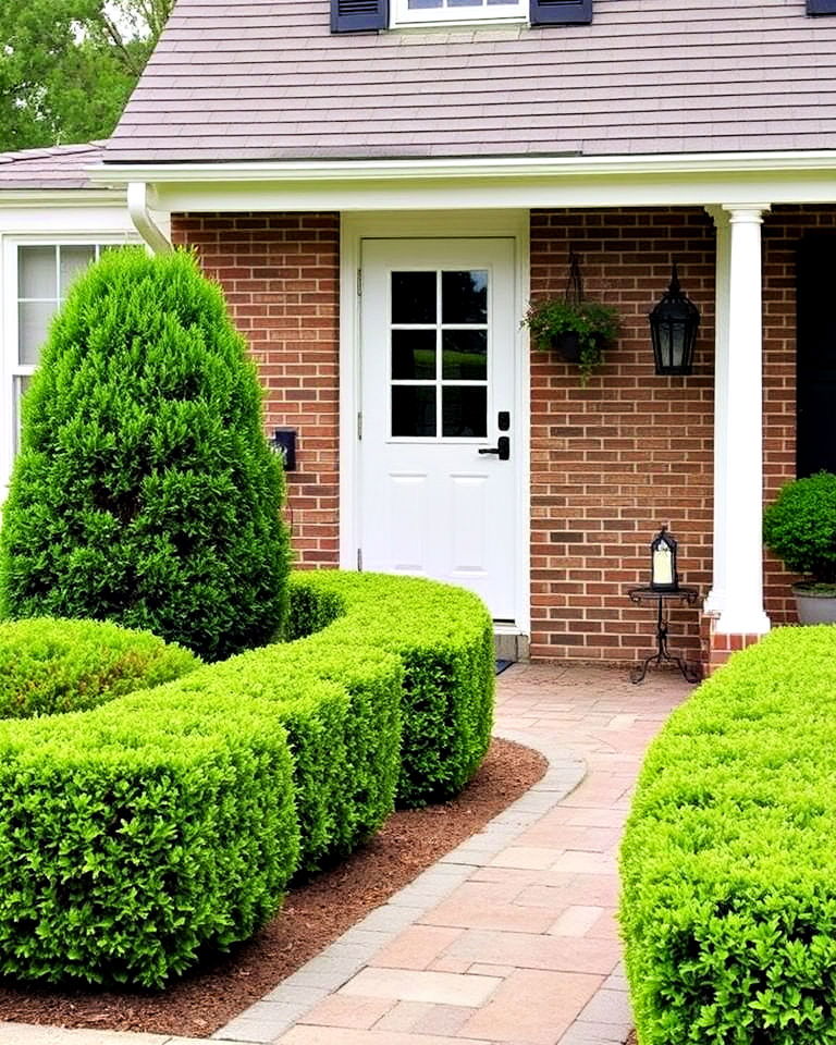 boxwood shrubs as low maintenance hedge - 20 Front Yard Boxwood Shrubs