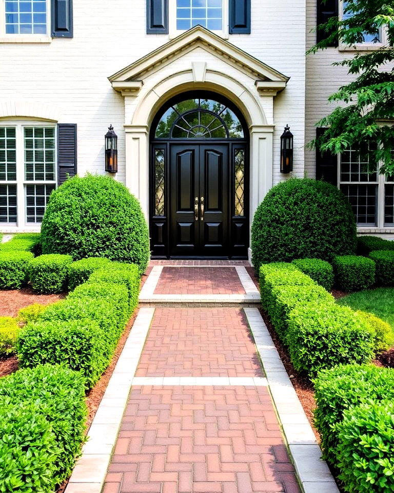 boxwood shrubs to frame entryway - 20 Front Yard Boxwood Shrubs