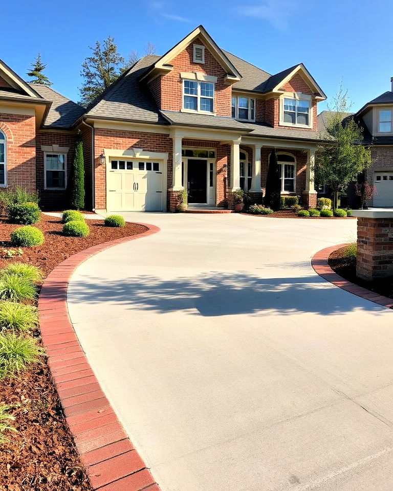brick and concrete blend for driveway borders - 30 Driveway Edging Ideas