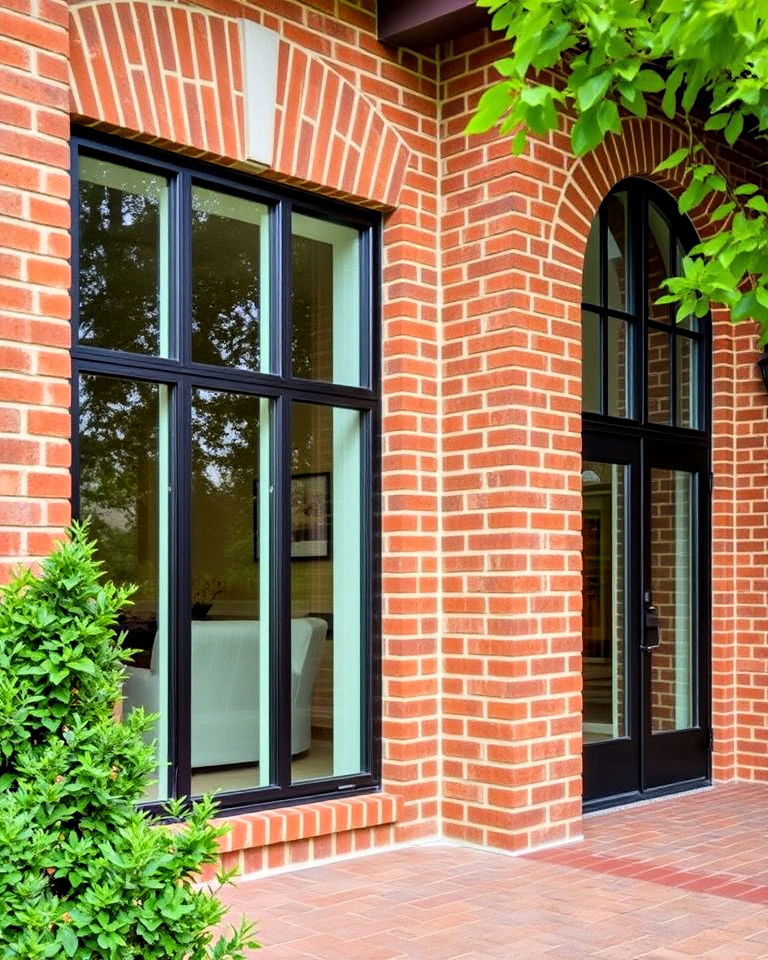 brick and glass combination ideas - 30 Transitional Home Exterior Ideas