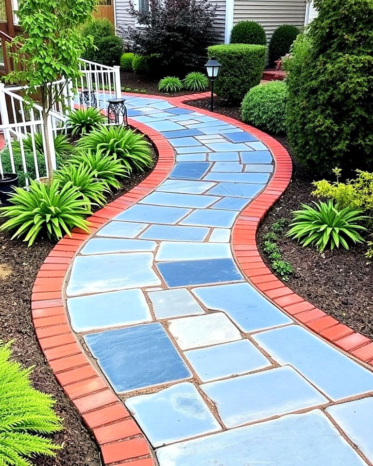 brick borders for bluestone walkway - 15 Bluestone Walkway Ideas