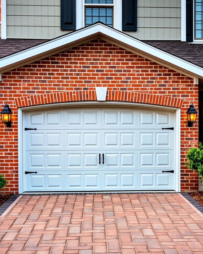 brick surrounds garage door - 20 Exterior Garage Door Trim Ideas