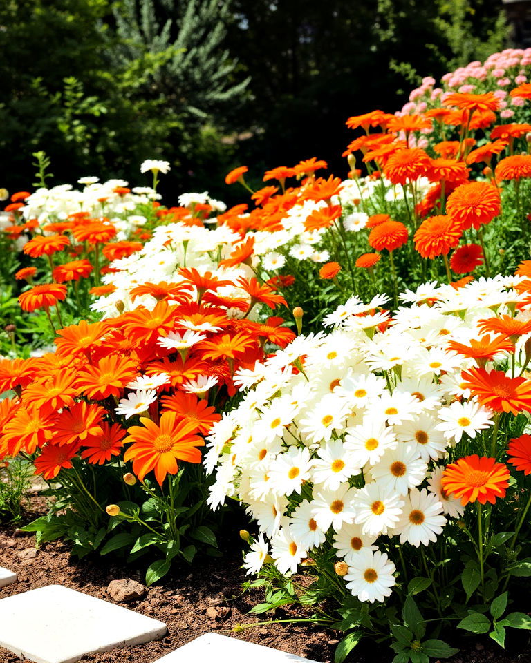 bright orange and white garden color scheme - 30 Garden Colour Schemes